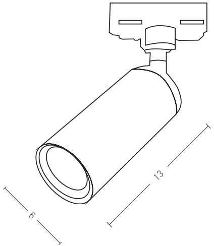 9W LED šviestuvas į 3 fazių bėgelius, juodas, 3000K, S059-15