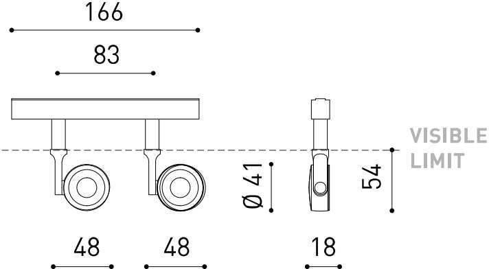 9W LED šviestuvas į magnetines sistemas SIX XS 48V DOUBLE, 23°, baltas, 3000K