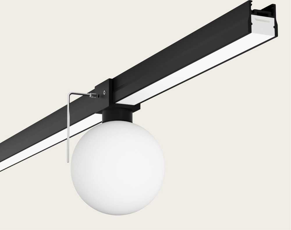 9W LED šviestuvas, montuojamas į ZAMBELIS bėgelį, juodos/baltos sp., 3200K, DALI, IP65, E501