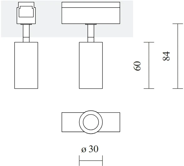 9W LED šviestuvas SPOT į magnetines sistemas INSIGHT, juodas, 3000K, DALI