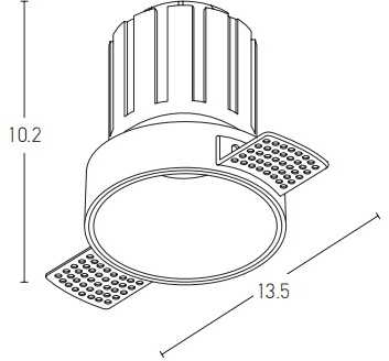 9W LED užglaistomas šviestuvas, baltas, 3000K, S096