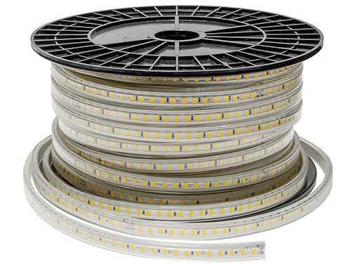9W/m LED juosta, 220V, 4500K, 120 LED/m, IP65, 50m ritė