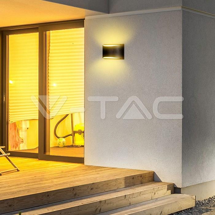 Sieninis šviestuvas V-tac 9W sieninis lauko šviestuvas, juodas, 4000K