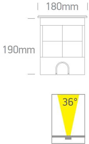 9x1,5W LED įleidžiamas į žemę lauko šviestuvas, plieno sp., 3000K, IP67, reguliuojamas šviesos kampas, 69074B/W