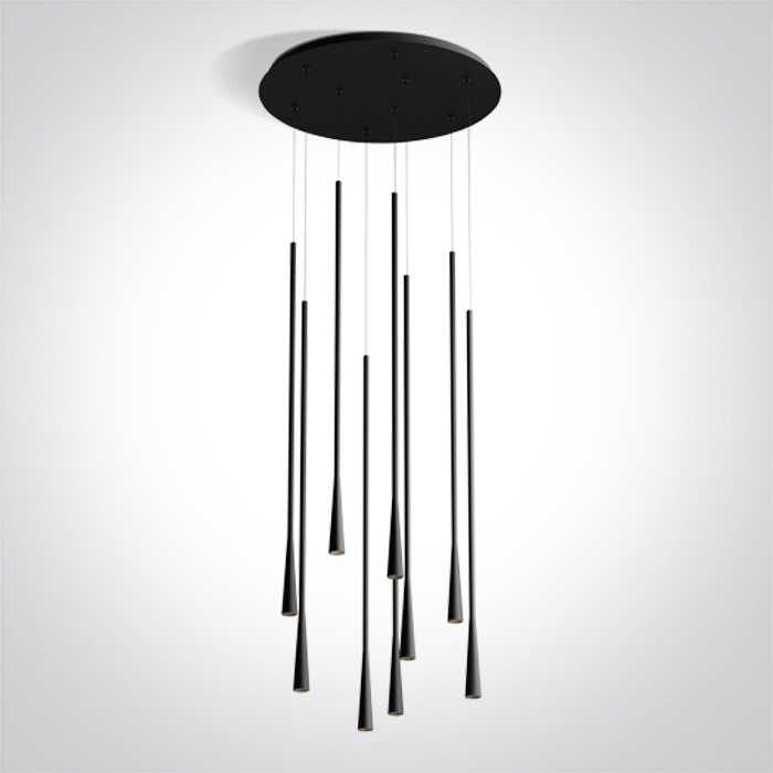 9x5W LED pakabinamas šviestuvas, juodas, 3000K, 63076D/B/W