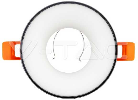 V-tac Apvalus GU10 lemputės rėmelis, juodas korpusas/baltas reflektorius