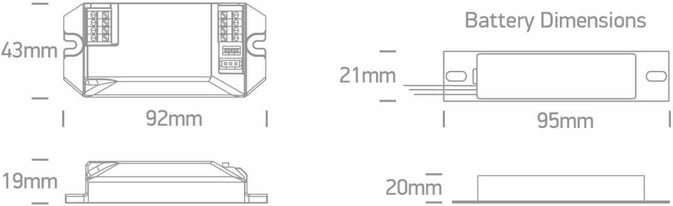 Avarinis paketas 1-30W LED šviestuvams / 9-45V DC LED juostoms, įleidžiamo montavimo, 3h palaikymas, 89001/EME