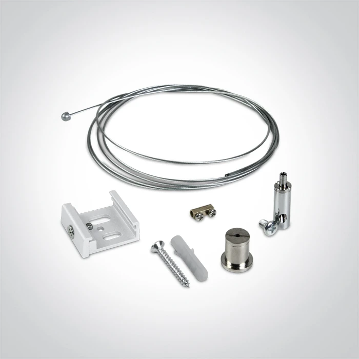 Bėgelio pakabinimo rinkinys, baltas, su 2m trosu, 41026R/W