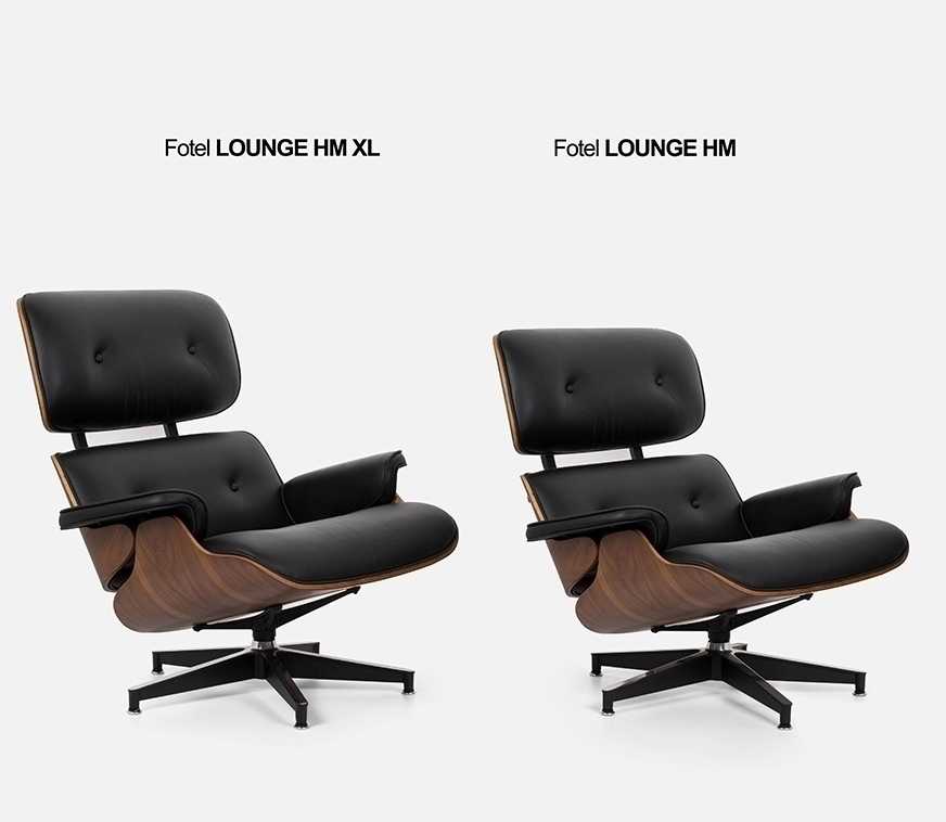 Biuro kėdė - fotelis su atrama kojoms LOUNGE HM XL, juodas, pagaminta iš natūralios odos