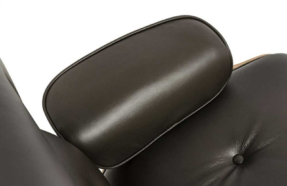 Biuro kėdė - fotelis su atrama kojoms LOUNGE HM PREMIUM SZEROKI, rudas, pagaminta iš natūralios odos