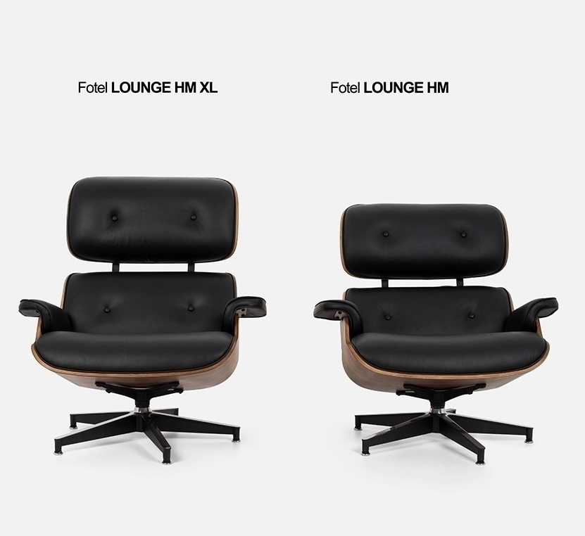 Biuro kėdė - fotelis su atrama kojoms LOUNGE HM XL, juodas, pagaminta iš natūralios odos