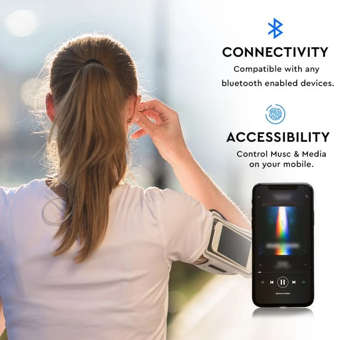 Bluetooth ausinės, 55mAh, baltos sp.