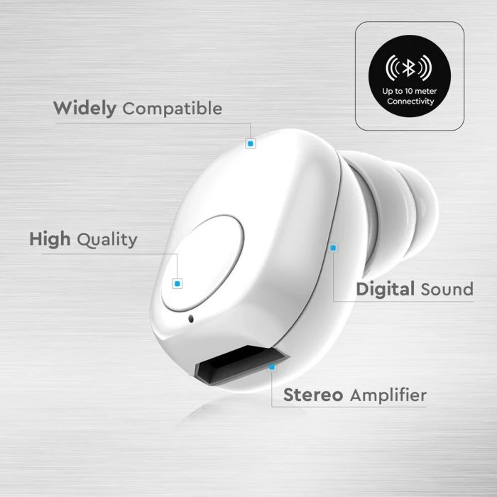 Bluetooth ausinės, 55mAh, baltos sp.