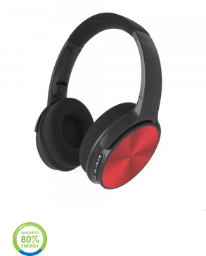Bluetooth ausinės V-TAC, raudonos spalvos.
