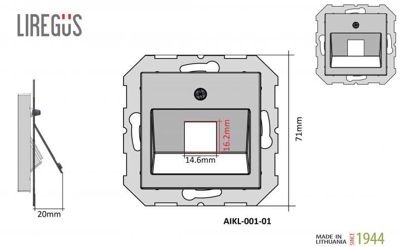 Dangtelis EPSILON, TV/HDMI/USB/S-Video/RCA lizdo, baltas, be rėmelio