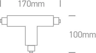 3 fazių bėgelio T formos dešinysis sujungimas, juodas, 41016A/B/R