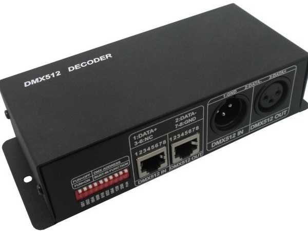 DMX512 dekoderis, 12A, 12-24V