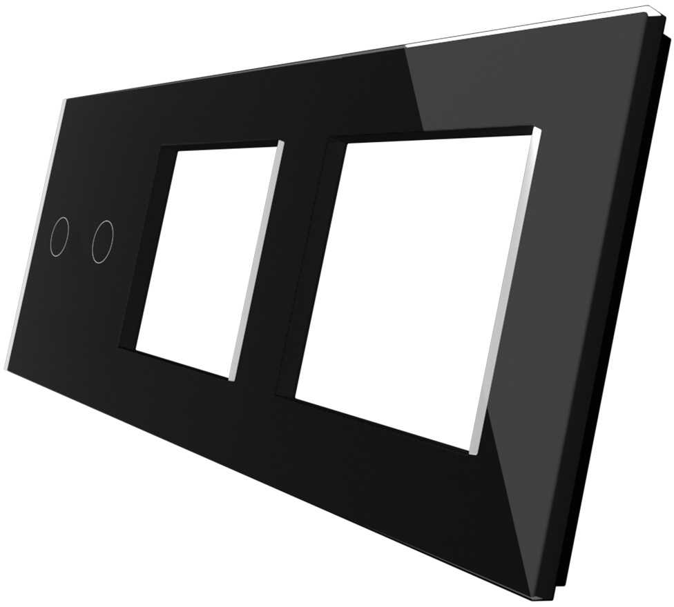 Dvipolė panelė su dviviečiu rėmeliu, juoda
