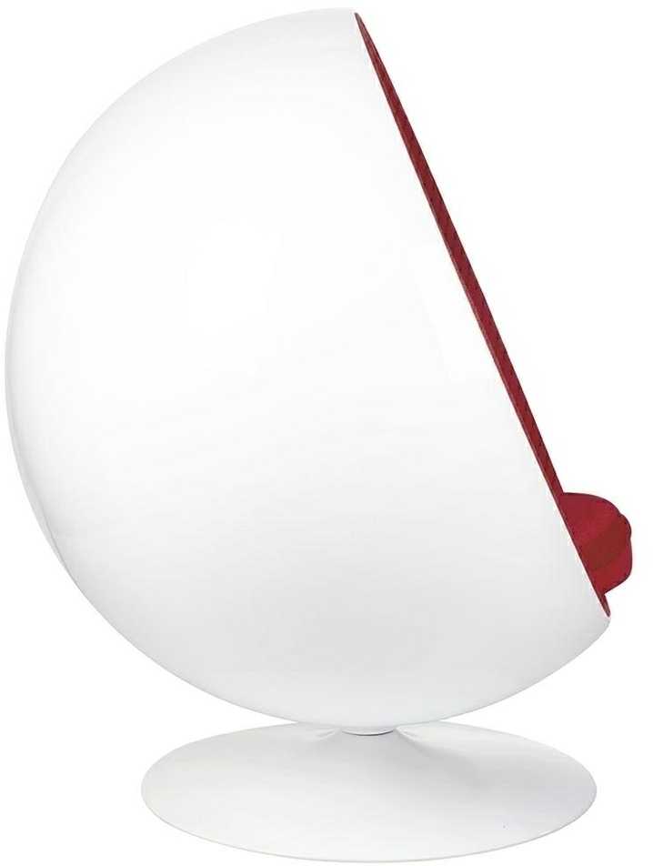 Fotelis BALL, baltos/raudonos sp.