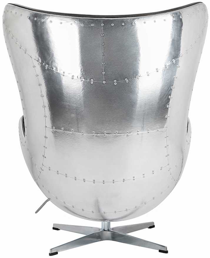 Fotelis EGG AVIATOR PU, juodas, pagaminta iš eko odos