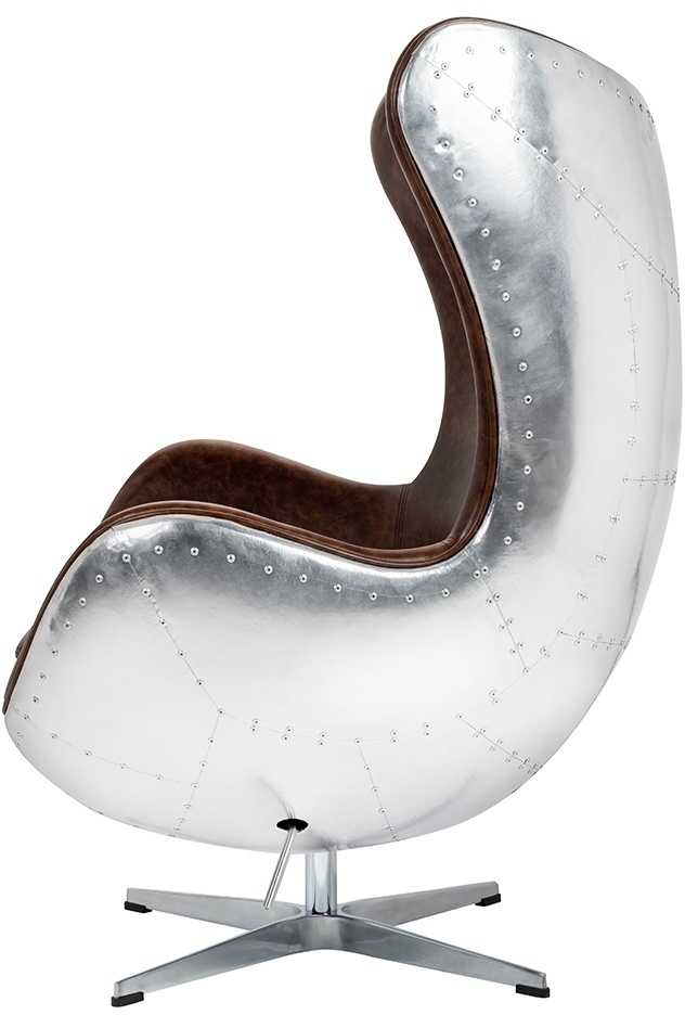 Fotelis EGG AVIATOR PU, rudas, pagaminta iš eko odos
