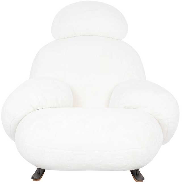 Fotelis PLUSH FUR, baltas
