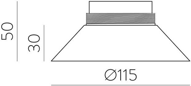 Gaubtas, skirtas šviestuvui PIPE, baltas, K4000340B