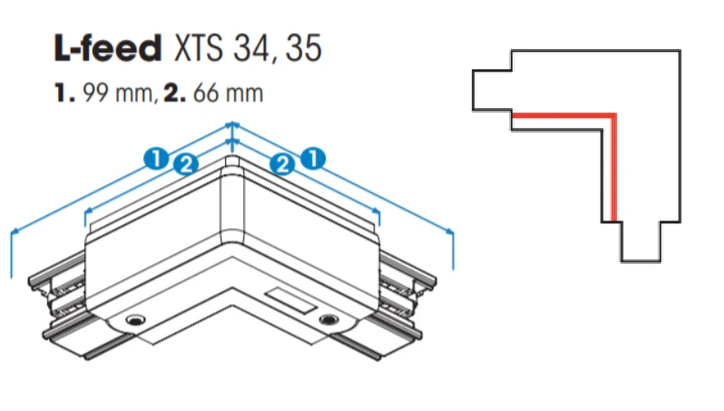 Solar Plus GLOBAL Trac Pro 4 šerdžių L formos sujungimas XTS34-2, su užmaitinimo galimybe, vidinis įžeminimas, juodas