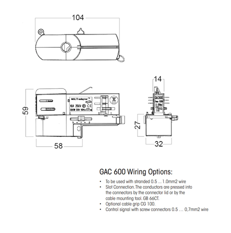 Solar Plus GLOBAL TRAC Pulse bėgelio adapteris Pulse DALI 3-Circuit GAC600, baltas