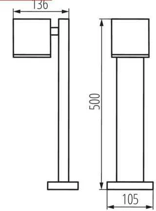 Kanlux GU10 pastatomas šviestuvas GORI, juodas, 500mm
