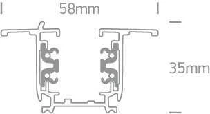 Įleidžiamas 3 fazių bėgelis, juodas, 3m, 40003R/B