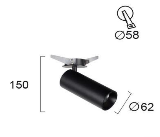 Įleidžiamas akcentinis šviestuvas REEDS, GU10, juodas, 4185701