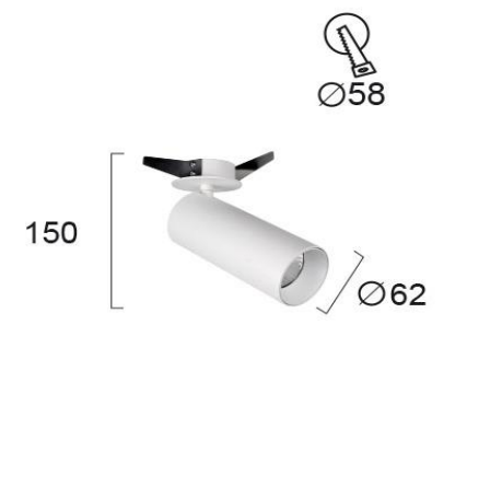 Įleidžiamas akcentinis šviestuvas REEDS, GU10, baltas, 4185700