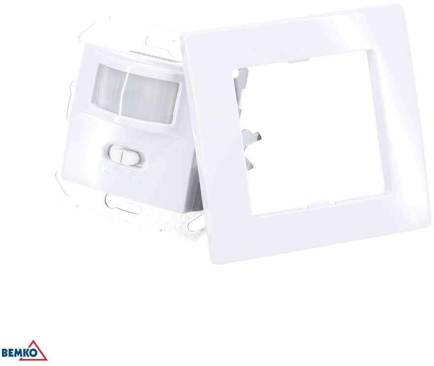 Bemko Įleidžiamas judesio daviklis, baltas, IP20, max 500W, 160°, max 9m