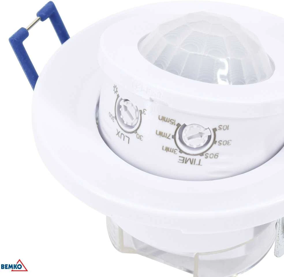Bemko Įleidžiamas judesio daviklis, baltas, IP20, max 800W, 360°, max 8m