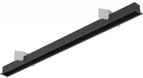 Įleidžiamas linijinės sistemos bėgelis OFFICE LINEAR, juodas