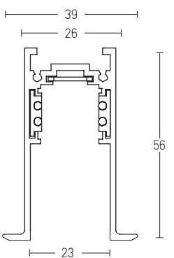 Įleidžiamas magnetinis bėgelis ZAMBELIS, baltas, 1m, 2084W-1