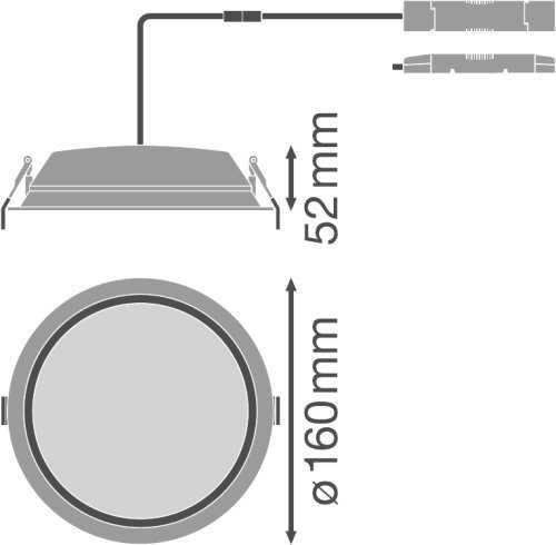Įleidžiamas šviestuvas ALU DALI 150 14 W 6500 K IP44 WT