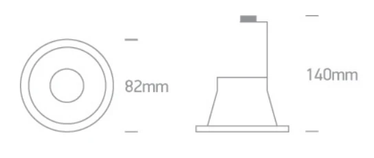 Įleidžiamas šviestuvas, baltas, 82mm, GU10, 10105TG/W