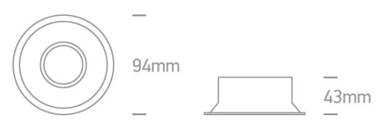 Įleidžiamas šviestuvas, baltas, 94mm, GU10, 11105TG/W