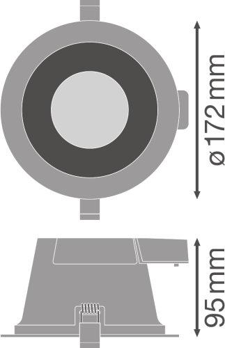 Ledvance Įleidžiamas šviestuvas COMFORT 155 18 W 3CCT IP54 WT