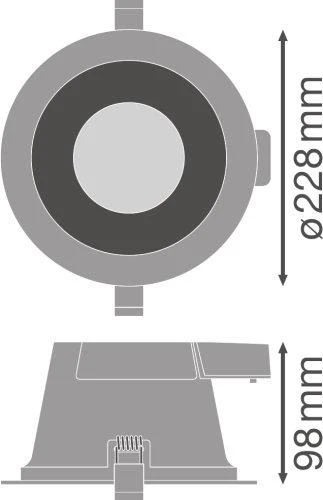 Ledvance Įleidžiamas šviestuvas COMFORT 205 20 W 3CCT IP54 WT