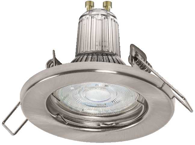 Įleidžiamas šviestuvas SPOT, GU10, šlifuoto nikelio sp., su 2,6W 2700K LED lempute, 5vnt.