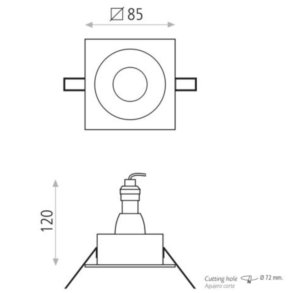Įleidžiamas šviestuvas VELT, GU10, baltas, IP64, P36781B