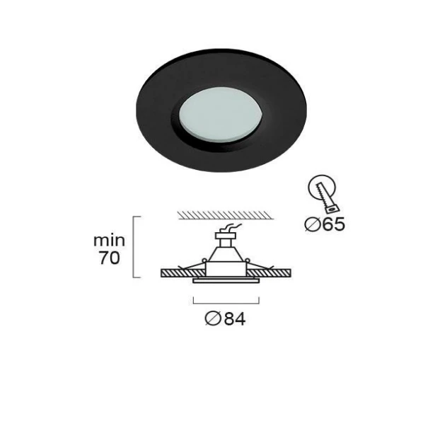 Įleidžiamas šviestuvas VIKI, GU10/GU5.3, juodas, 4151401