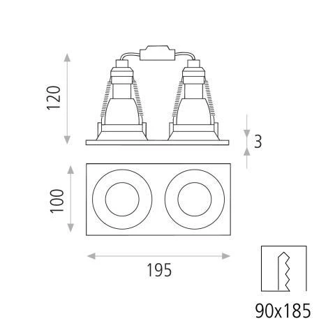 Įleidžiamas šviestuvas WAKA, 2xGU10, baltas, P37252B