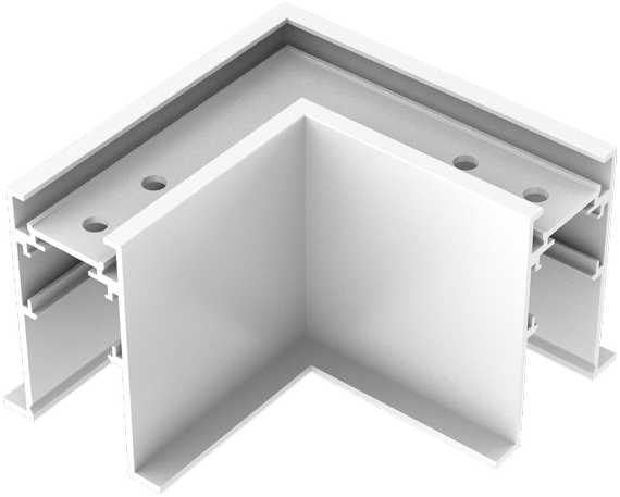 Įleidžiamo magnetinio bėgelio EGO kampinis sujungimas, baltas, 320601