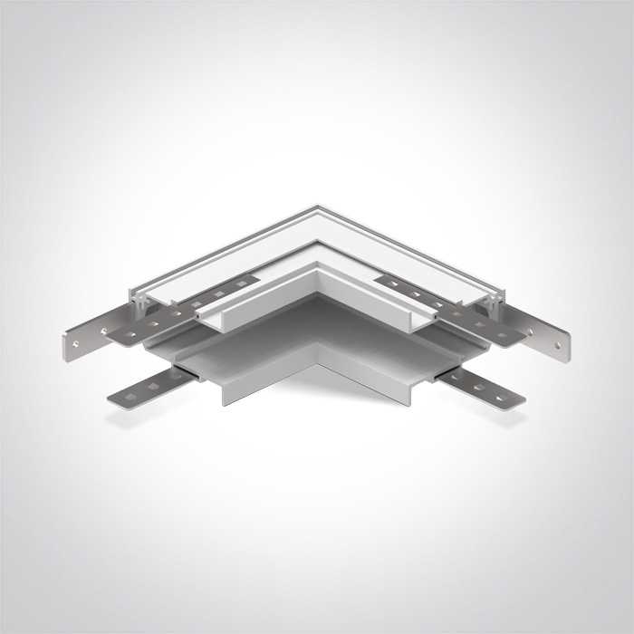 Įleidžiamo magnetinių sistemų bėgelio MIDI kampinis sujungimas, baltas, 42012BRB/W