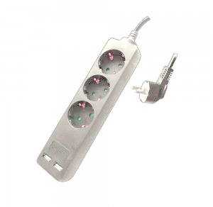 Ilgintuvas 3-vietis V-TAC, 2usb jungtys, 3G1.5MM2 X 1.5M, baltas