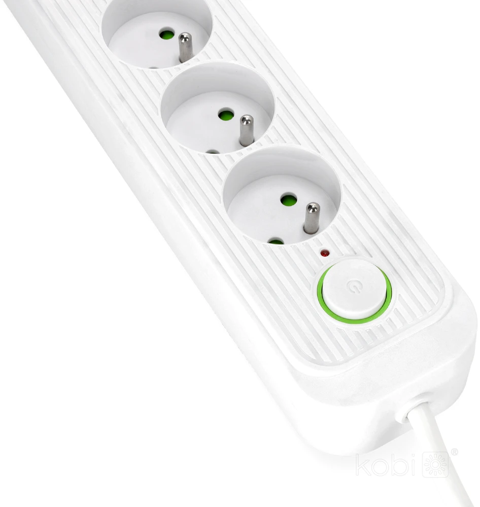 Ilgintuvas, 4-vietis, baltas, 1500mm, su USB
